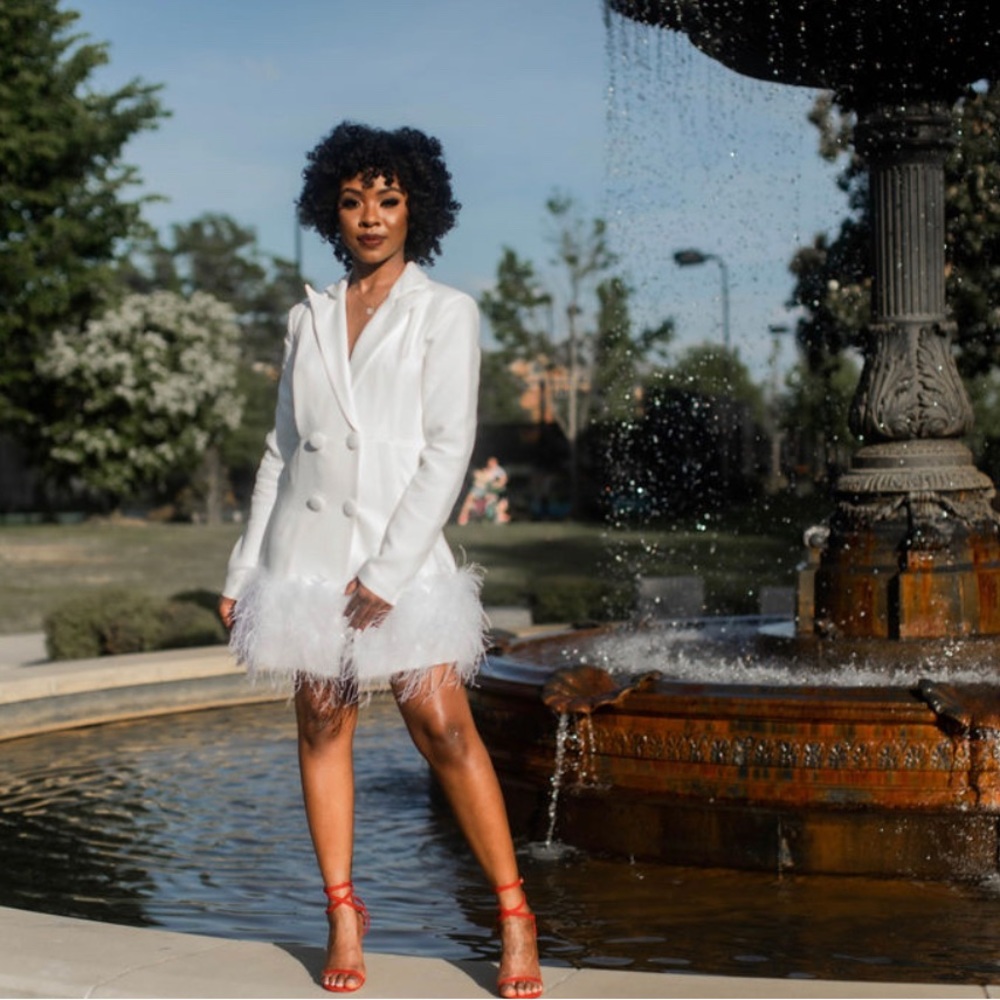 White Blazer Dress